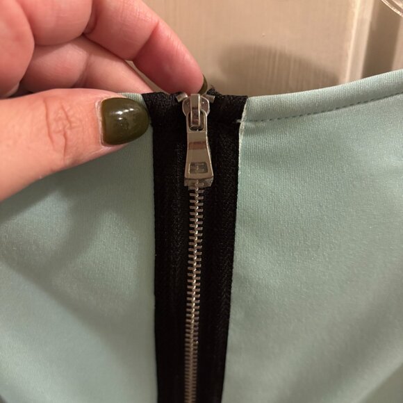 Boston Proper Women's Black/Teal Scuba Dress Size:10 - Picture 7 of 8